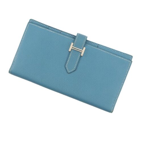 エルメス 長財布 ベアンスフレ ブルージーン/シルバー金具 エプソン □N刻印 HERMES 財布