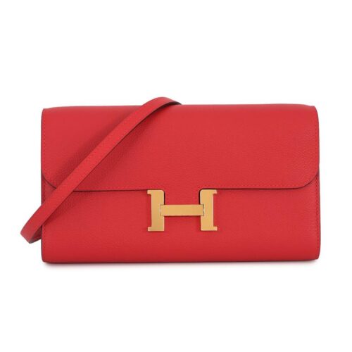 エルメス 長財布 コンスタンス トゥーゴー ルージュラデュー/ゴールド金具 エバーカラー K刻印