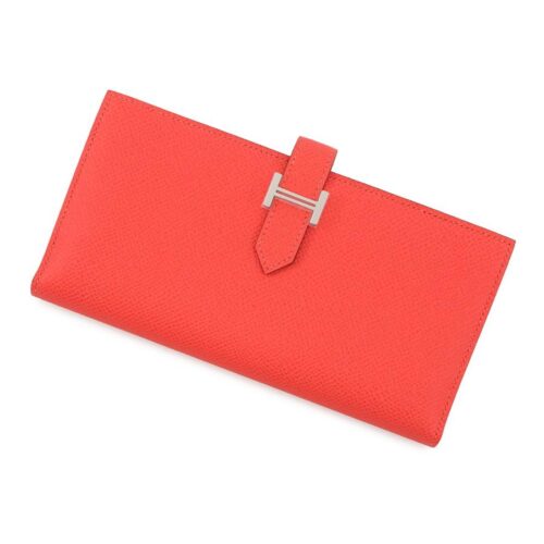 エルメス 長財布 ベアンスフレ オレンジフィールド/シルバー金具 エプソン W刻印 HERMES 財布