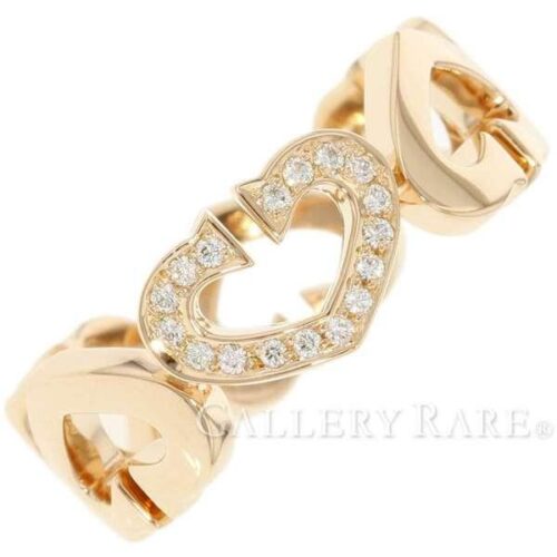 ５．カルティエ リング Cハート ハート＆シンボル ダイヤモンド K18PGピンクゴールド B4047400