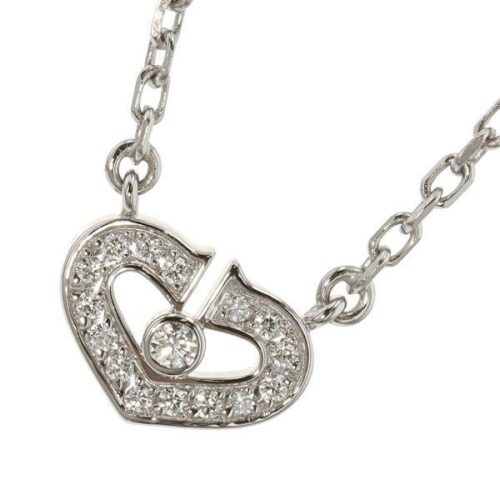 ６．カルティエ ネックレス Cハート ダイヤモンド K18WGホワイトゴールド