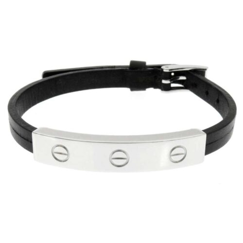 カルティエ ブレスレット ラブブレス K18ホワイトゴールド/レザー