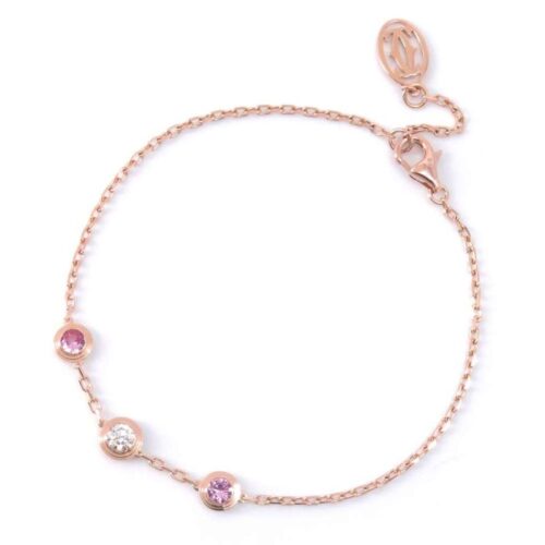 カルティエ ブレスレット ディアマン レジェ 3P サファイヤ ダイヤモンド K18PGピンクゴールド