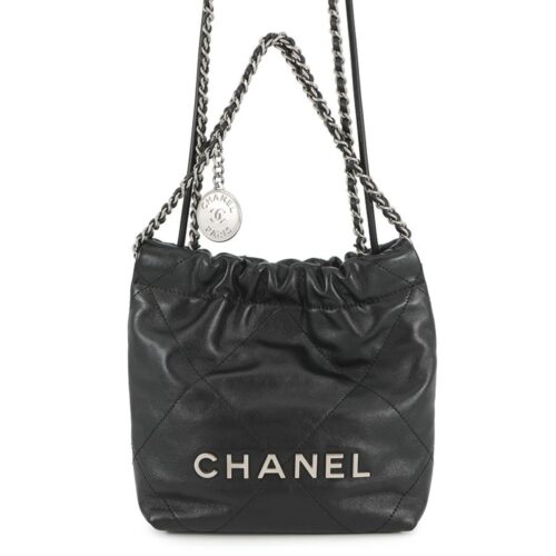 シャネル ハンドバッグ CHANEL 22 ミニ ココマーク シャイニーカーフレザー AS3980