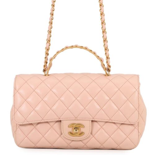 シャネル チェーンショルダーバッグ トップハンドル マトラッセ ココマーク ラムスキン AS4408 CHANEL