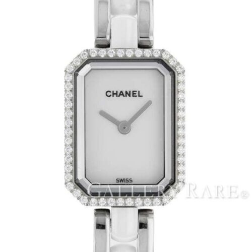 シャネル プルミエール ダイヤベゼル 約0.26ct SS ホワイトセラミック H2132