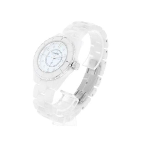 シャネル J12 38mm ホワイトセラミック 12Pダイヤ マザーオブパール ホワイトシェル H3214 CHANEL
