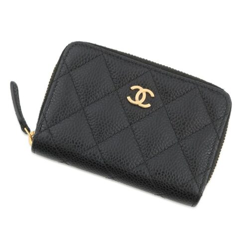 シャネル コインケース マトラッセ ココマーク クラシック ジップコインパース キャビアスキン AP0216 CHANEL 財布 小銭入れ 黒 【安心保証】