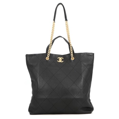シャネル トートバッグ マトラッセ ココマーク マキシ ショッピングバッグ AS3128 CHANEL 2way 黒