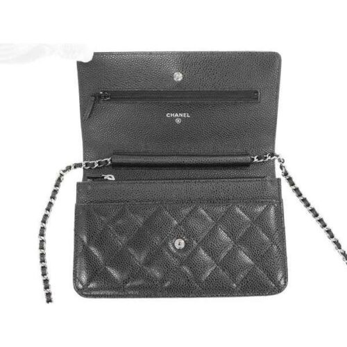 シャネル チェーンウォレット マトラッセ キャビアスキン ココマーク A33814 CHANEL 財布 チェーンショルダーバッグ