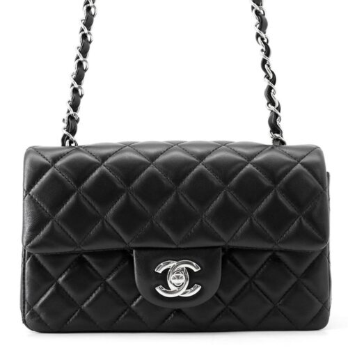 シャネル チェーンショルダーバッグ ミニマトラッセ ココマーク ラムスキン A69900 CHANEL バッグ 黒