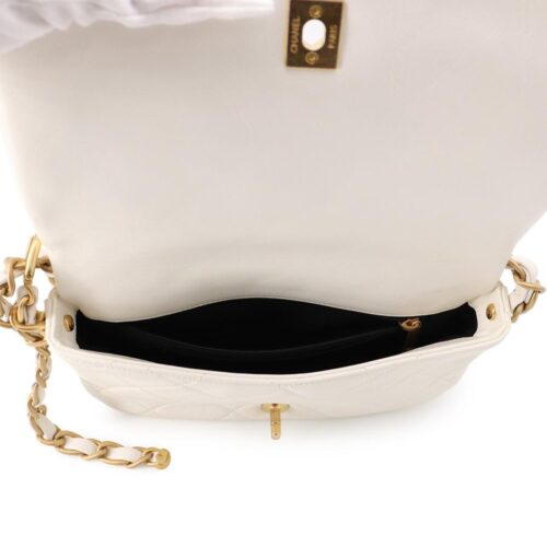 シャネル チェーンショルダーバッグ マトラッセ ココマーク ラムスキン AS4451 CHANEL 白
