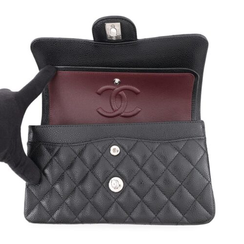 シャネル チェーンショルダーバッグ クラシック マトラッセ23 ココマーク キャビアスキン A01113 CHANEL 黒