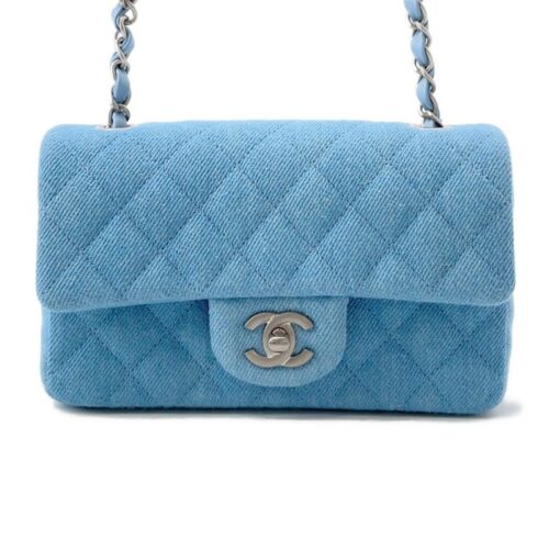 シャネル チェーンショルダーバッグ ココマーク ミニマトラッセ デニム A69900 CHANEL フラップ 【安心保証】
