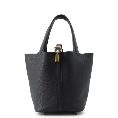 エルメス ハンドバッグ ピコタンロックPM ブラック/ゴールド金具 トリヨンクレマンス G刻印 HERMES 黒